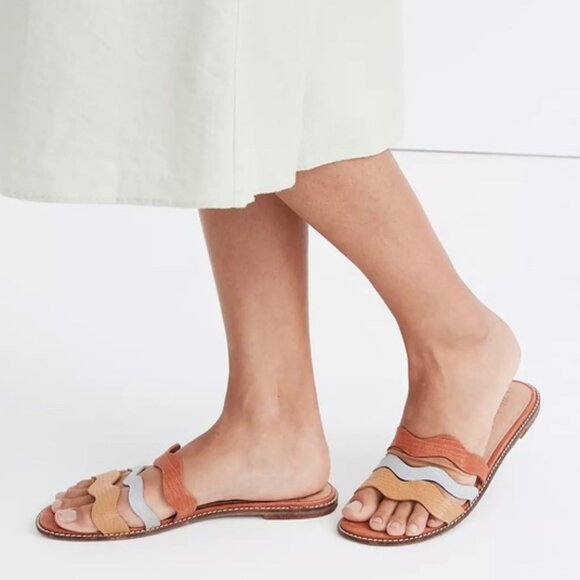 Madewell The Wave Slide Leather Sandal Women's Size 8 - Picture 1 of 4